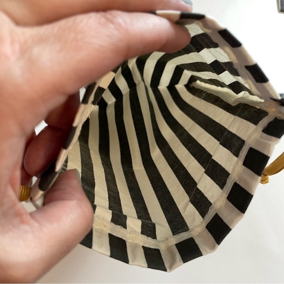 Lele Sadoughi Small Striped Drawstring Dust Bag 8” x 7” - Picture 4 of 6